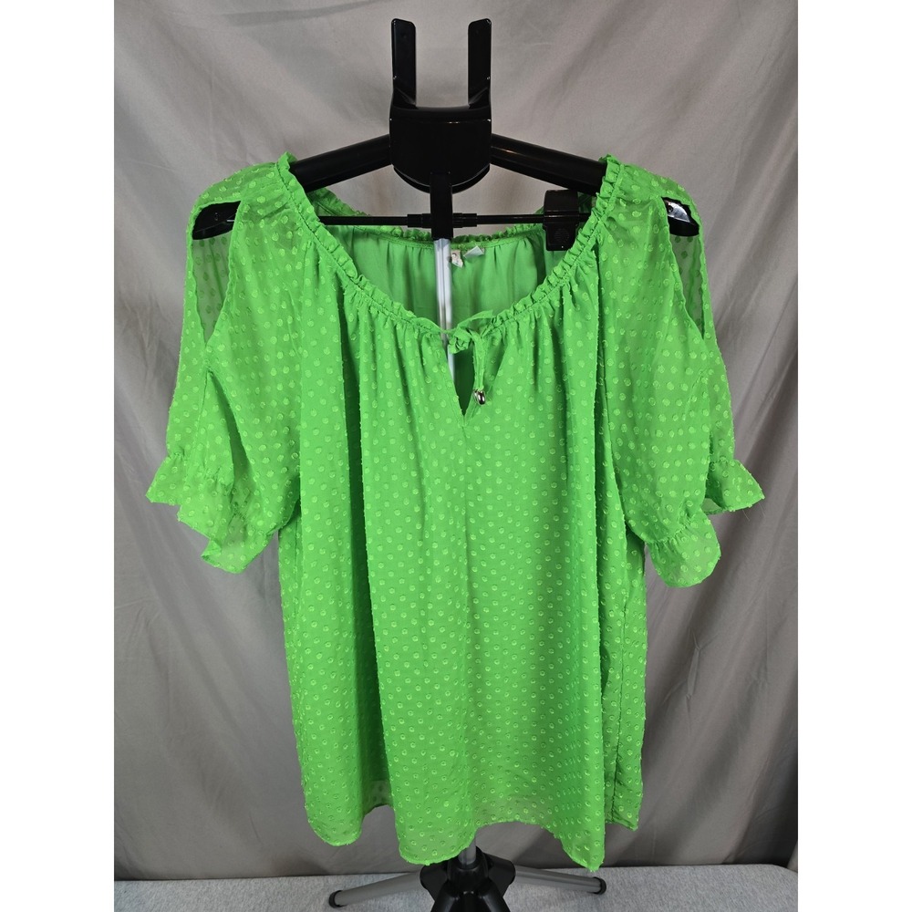 Cato Lime Green Womens Blouse. Size XL, Ready For Fireworks And Back Yard...